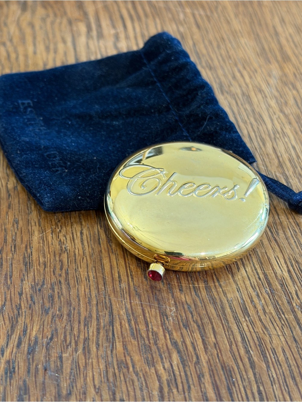 Estee Lauder Vintage Gold “Cheers” Mini Compact Powder Case